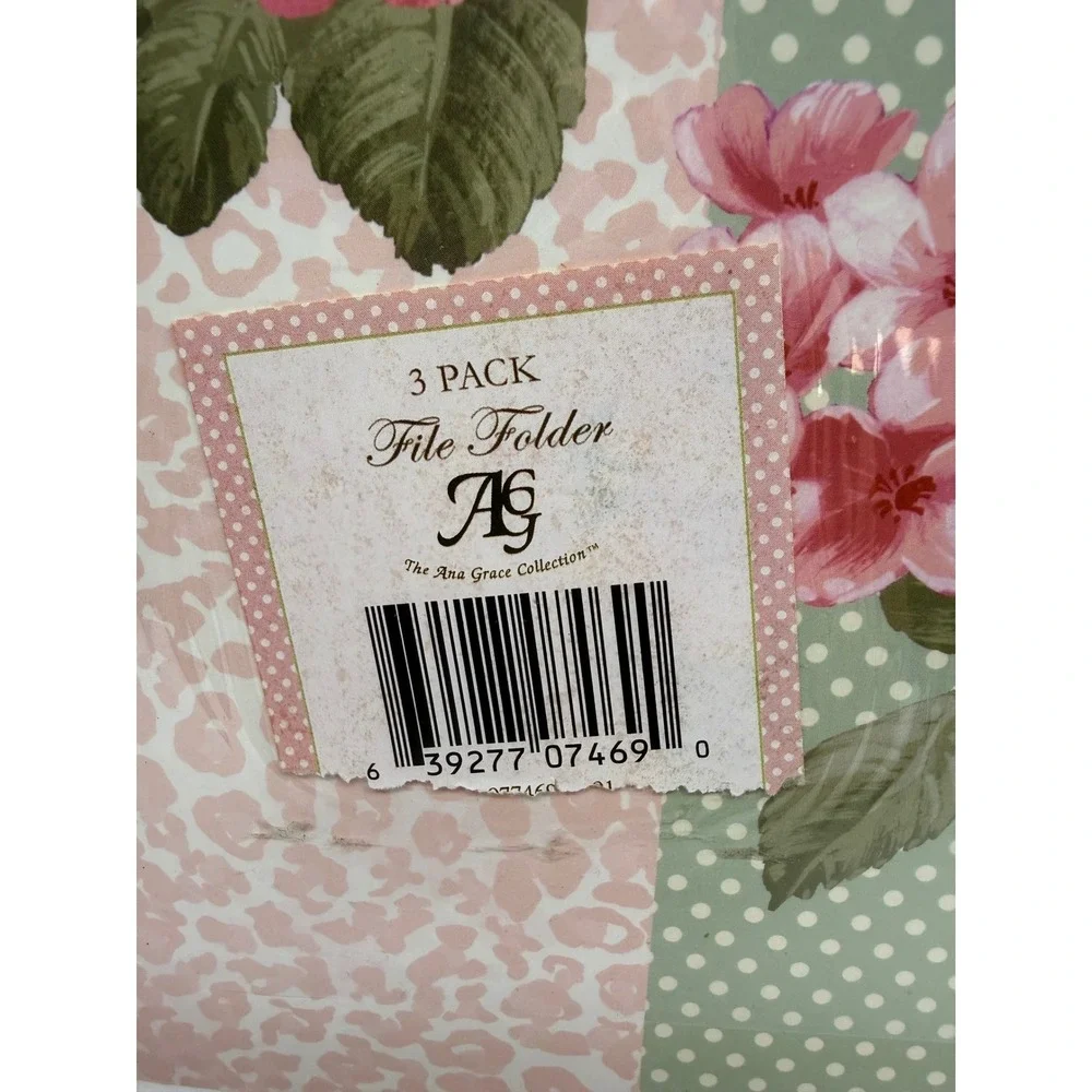 Ana Grace Collection 3 Pack Decorative File Folders Floral Leopard Polka Dot